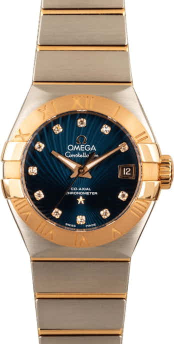 Ladies Omega Constellation Blue Diamond Dial