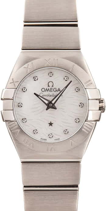 Omega Constellation Quartz White Diamond Dial