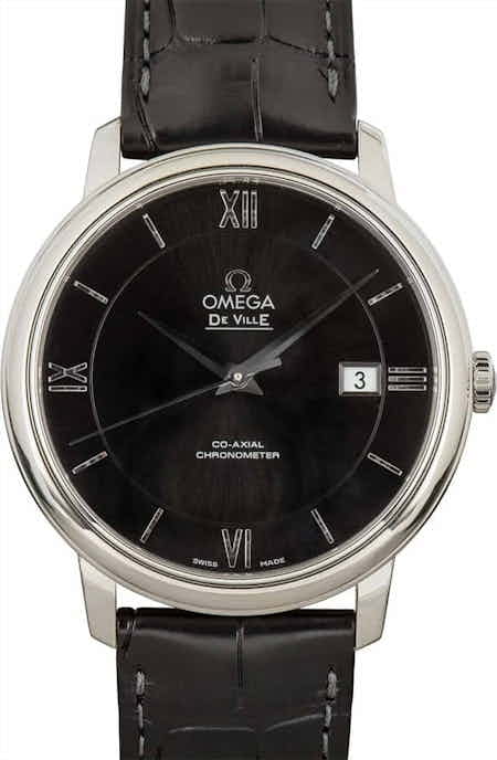 Omega De Ville Prestige Black Dial & Leather Strap