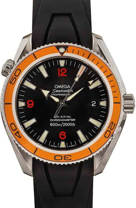 Mens Omega Seamaster Planet Ocean Orange Bezel