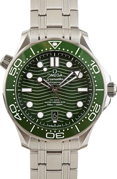 Used Omega Seamaster Diver 300M Green Wave Dial