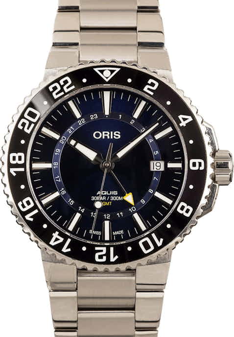 Oris Aquis GMT Date Stainless Steel Blue Dial
