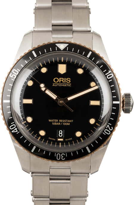 Mens Oris Divers Sixty-Five Steel & Bronze