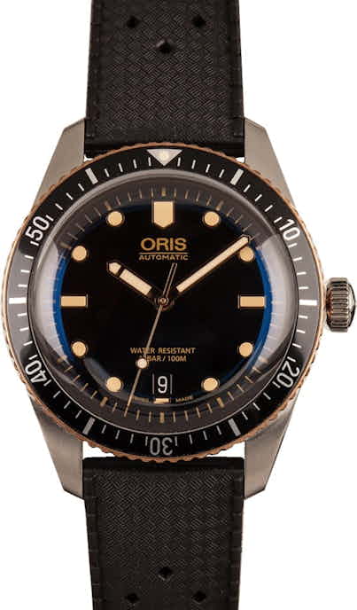 Oris Divers Sixty-Five Steel & Bronze Rubber Strap