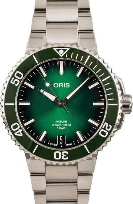 Oris Aquis Date Stainless Steel Green Dial