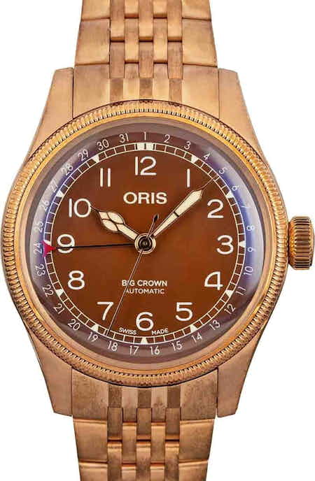 Oris Big Crown Bronze Pointer Date Brown Arabic Dial