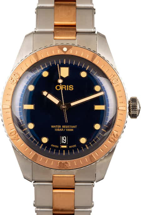 Oris Divers Steel & Bronze Blue Dial