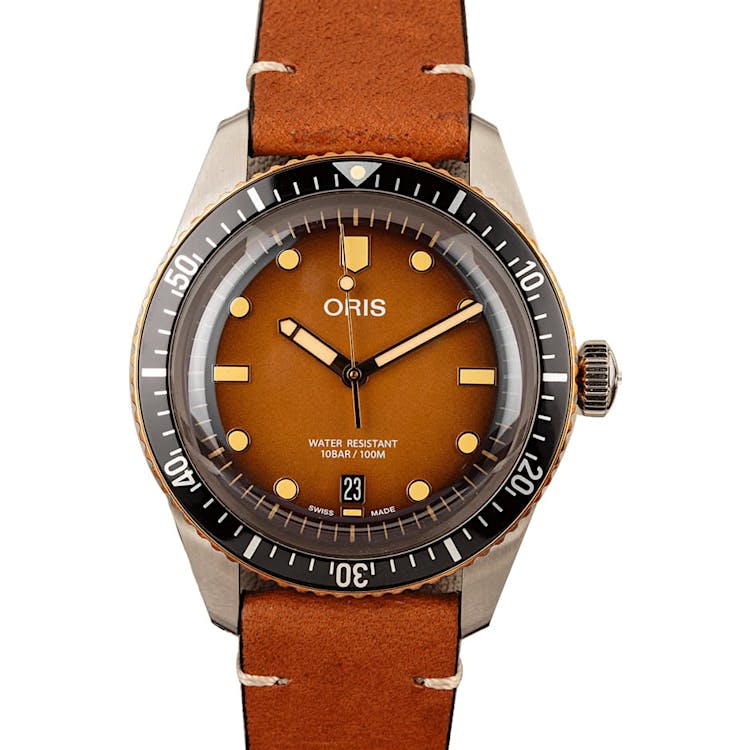 Oris Divers Sixty-Five Steel & Bronze Brown Dial