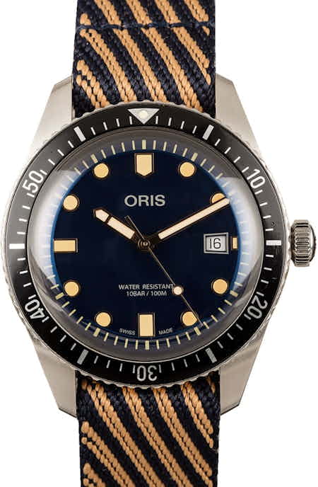Oris Divers Sixty-Five Steel on Textile Strap